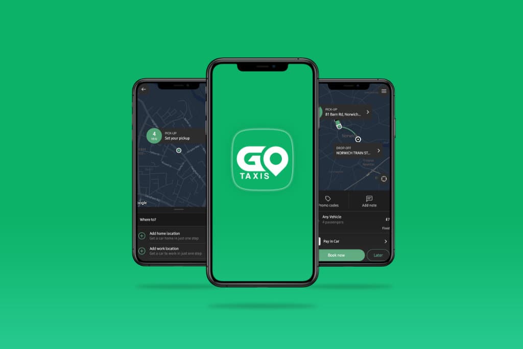 Go Taxis mobile app interface